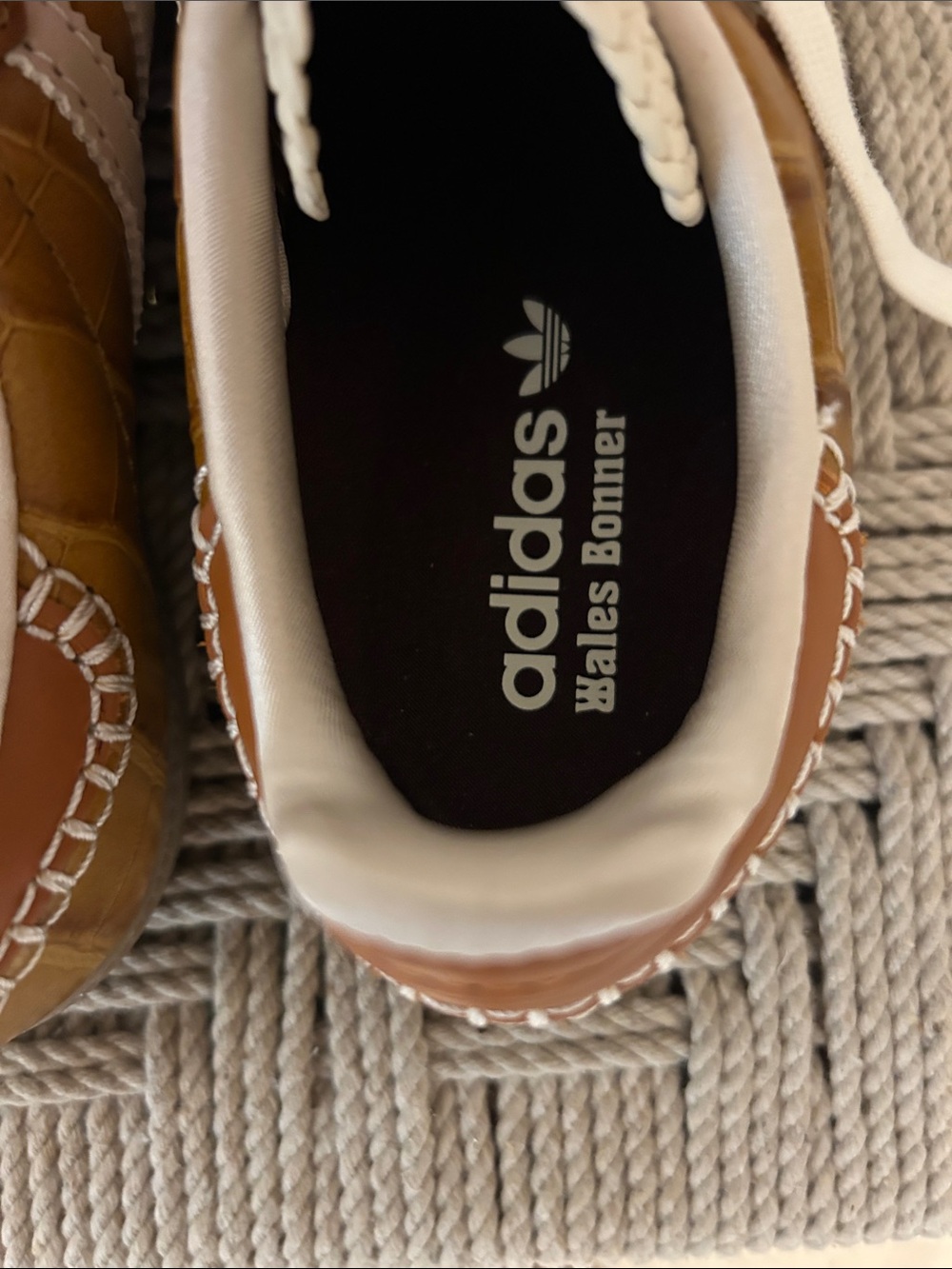 adidas Wales Bonner Night Brown Croc-Embossed Samba Sneakers Limited Edition - Picture 4 of 6
